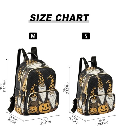 Halloween Gnome Pumpkins Quilted Backpack for Women Shoulder Bags Purse Travel Bag for Work Daily Nurse M Medium $12.71 Backp...