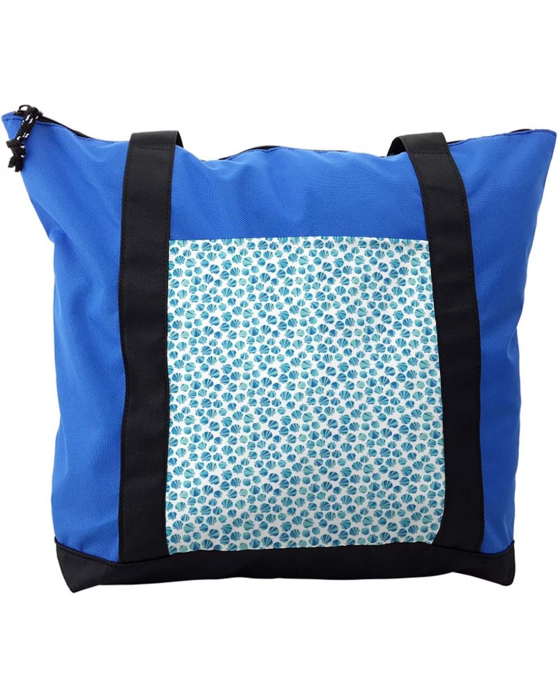 Shells Shoulder Bag, Abstract Blue Scallops, Durable with Zipper $19.94 Shoulder Bags