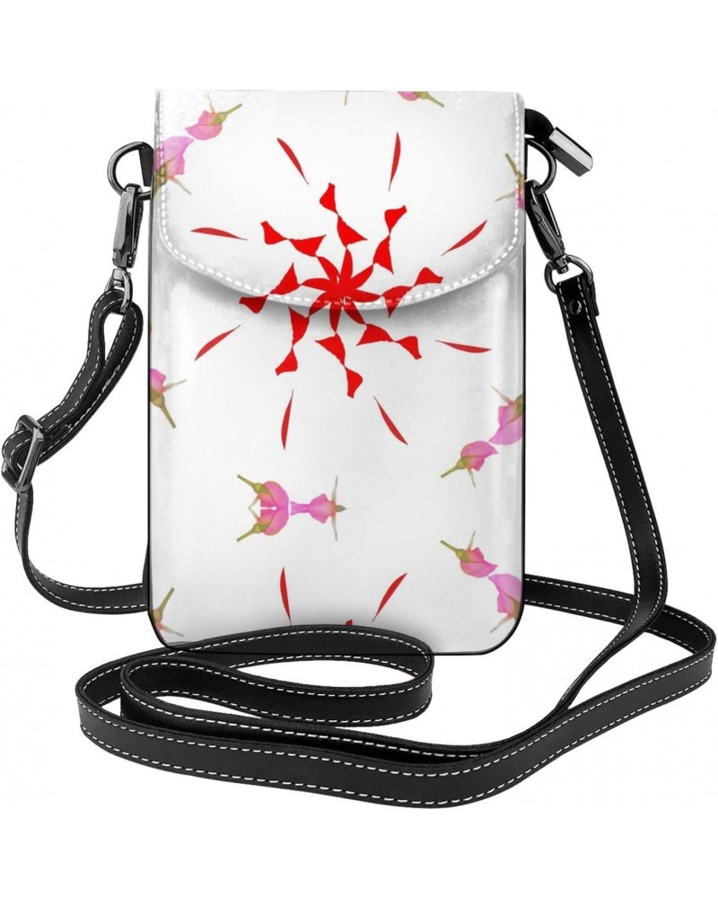 women leather Cell Phone Purse The budding and turning flower pattern Soft, durable and waterproof PU leather Convenient for ...