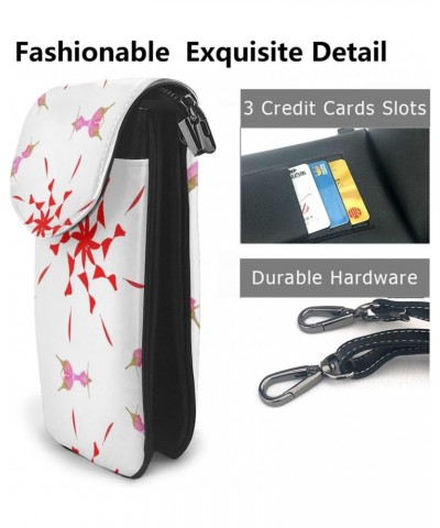 women leather Cell Phone Purse The budding and turning flower pattern Soft, durable and waterproof PU leather Convenient for ...