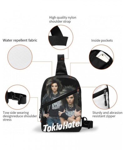 Tokio Rock Group Hotel Crossbody Handbag Chest Bag Sling Bag Adjustable Shoulder Bag Hiking Daypack Classic Chest Package Fol...