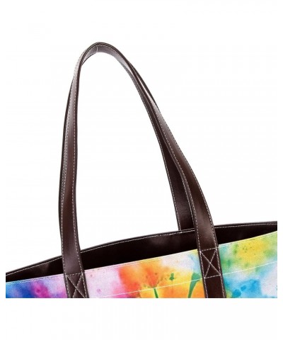 Tie Dye Canvas Leather Mix Handbag - Stylish 13.3x4.7x12.2 in Bag for Women - Chic Blend of Canvas & Leather - Ideal for Ever...