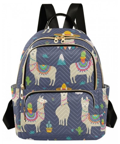 Women Backpack Llama Cactus Cloud Cartoon Anti-Theft Travel Backpack with Luggage Belt Lightweight Handbag Lady Purse Roomy D...