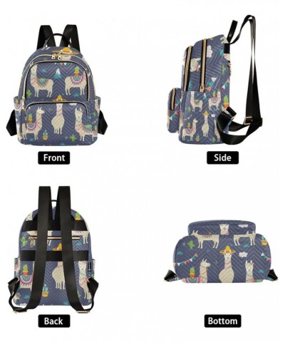 Women Backpack Llama Cactus Cloud Cartoon Anti-Theft Travel Backpack with Luggage Belt Lightweight Handbag Lady Purse Roomy D...