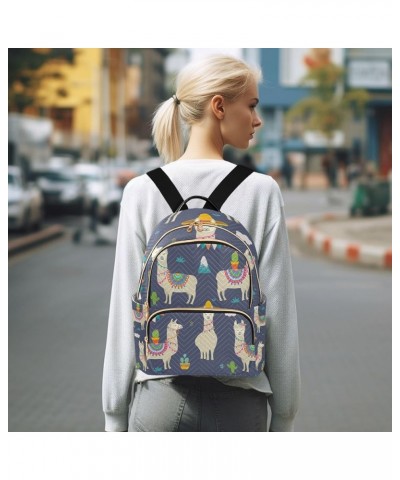 Women Backpack Llama Cactus Cloud Cartoon Anti-Theft Travel Backpack with Luggage Belt Lightweight Handbag Lady Purse Roomy D...