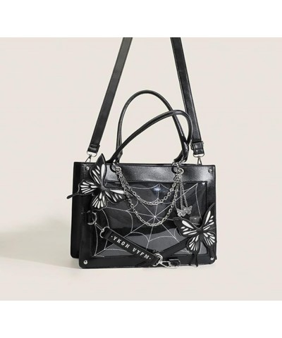 Women Goth Purse Y2K Crossbody Bag Butterfly Spider Web Dark Academia Shoulder Tote Handbag Emo Alt Gothic Accessories Black ...