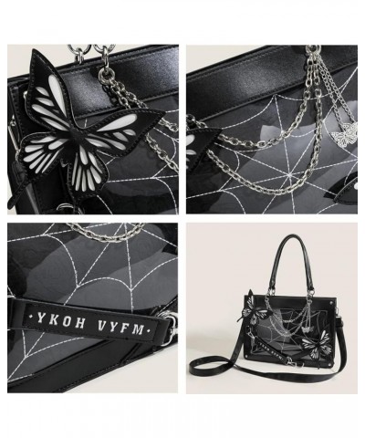 Women Goth Purse Y2K Crossbody Bag Butterfly Spider Web Dark Academia Shoulder Tote Handbag Emo Alt Gothic Accessories Black ...