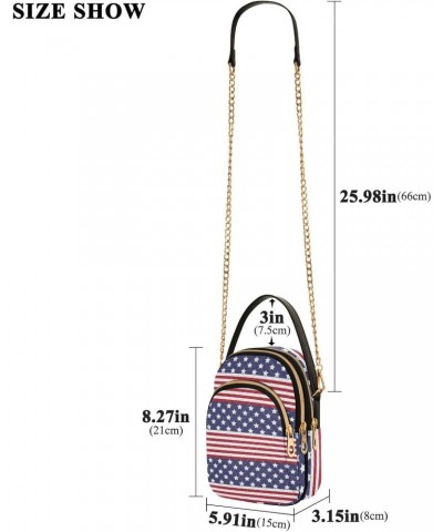 4th of July Cell Phone Purse Stars Stripes Pattern Liberty Crossbody Handbag Durable Shoulder Bag Sturdy Travel Pouch Compact...