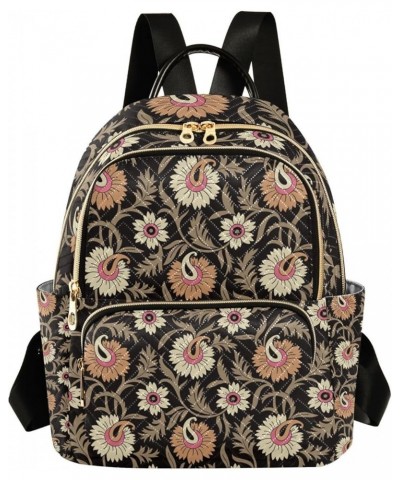 Women Backpack Floral Persian Brown Durable Travel Backpack Lightweight Handbag Lady Purse Roomy Double Zipper Weekend Bag fo...