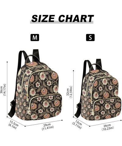 Women Backpack Floral Persian Brown Durable Travel Backpack Lightweight Handbag Lady Purse Roomy Double Zipper Weekend Bag fo...