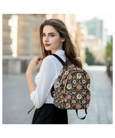 Women Backpack Floral Persian Brown Durable Travel Backpack Lightweight Handbag Lady Purse Roomy Double Zipper Weekend Bag fo...