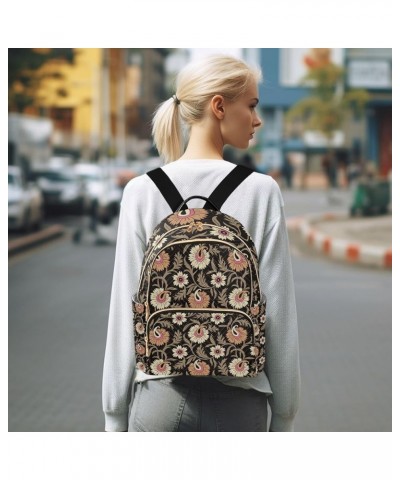 Women Backpack Floral Persian Brown Durable Travel Backpack Lightweight Handbag Lady Purse Roomy Double Zipper Weekend Bag fo...