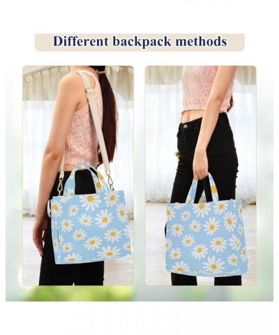 Shoulder Tote Women Watercolor Garden Flowers Tote Bag Designer Teacher Bag Tote Tote Bag with Pockets Wildflowers on Blue $9...