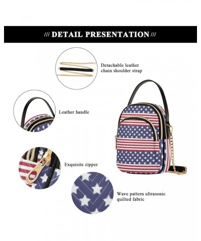 4th of July Cell Phone Purse Stars Stripes Pattern Liberty Crossbody Handbag Durable Shoulder Bag Sturdy Travel Pouch Compact...