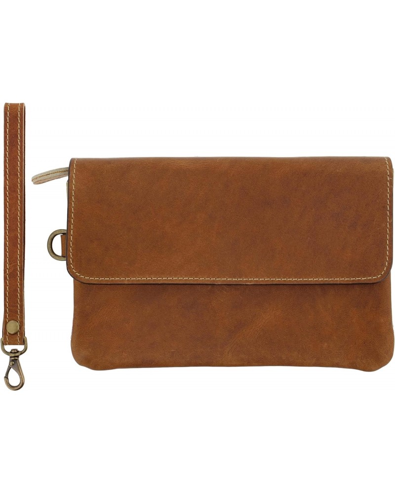 Leather Wallet Clutch with Wristlet - 5.3 x 8in Women Purse Envelope Clutch with Magnet Closure $37.80 Clutches