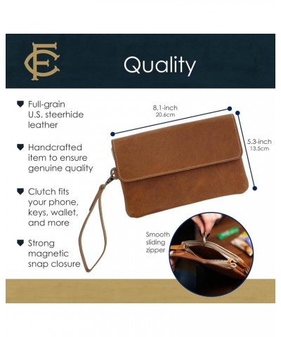 Leather Wallet Clutch with Wristlet - 5.3 x 8in Women Purse Envelope Clutch with Magnet Closure $37.80 Clutches