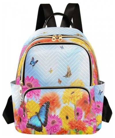 Beautiful Flower Butterfly Women Backpack Purse Ladies Fashion Shoulder Bag Daypack Travel Bag 7.5L Medium $17.35 Backpacks