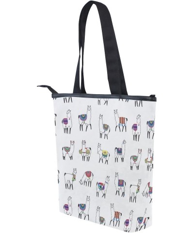 Tote Canvas Shoulder Bag Cute Lama Womens Handbag $13.67 Shoulder Bags