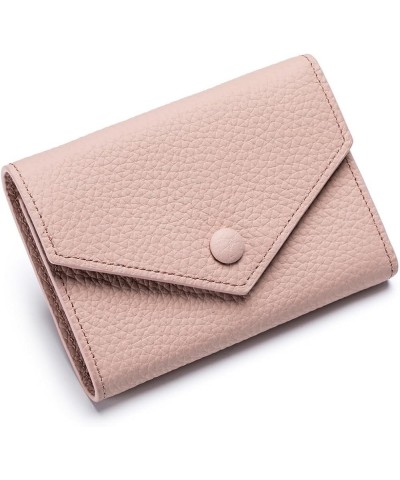 Trifold Genuine Leather Small wallet for Women Credit Card Holder Purse with Zipper Coin Pocket Pink $18.70 Totes