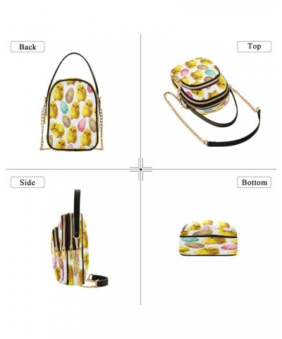 Crossbody Bags for Women Cute Watercolor Easter Chick Quilted Chain Crossbody Purses Trendy Cross Body Phone Purse Handbag $9...