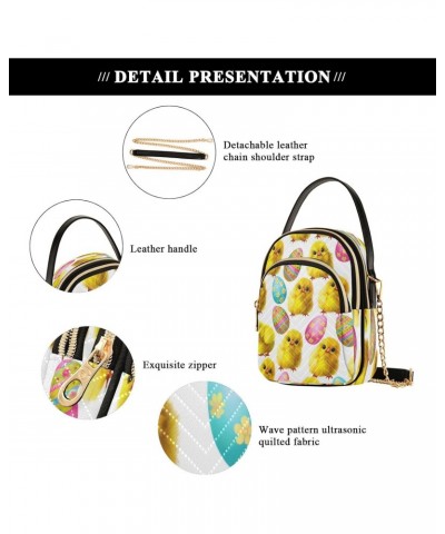 Crossbody Bags for Women Cute Watercolor Easter Chick Quilted Chain Crossbody Purses Trendy Cross Body Phone Purse Handbag $9...