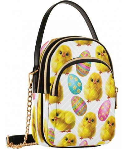 Crossbody Bags for Women Cute Watercolor Easter Chick Quilted Chain Crossbody Purses Trendy Cross Body Phone Purse Handbag $9...