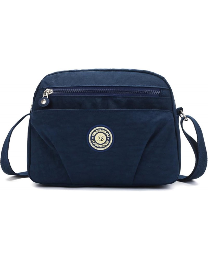 Printed women's bag, nylon cloth pouch, horizontal shoulder bag, women's casual cross-body bag Blue $20.66 Shoulder Bags