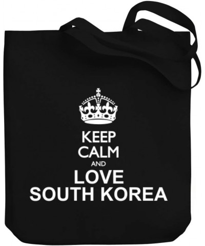 Keep calm and love South Korea Canvas Tote Bag 10.5" x 16" x 4 $18.80 Totes