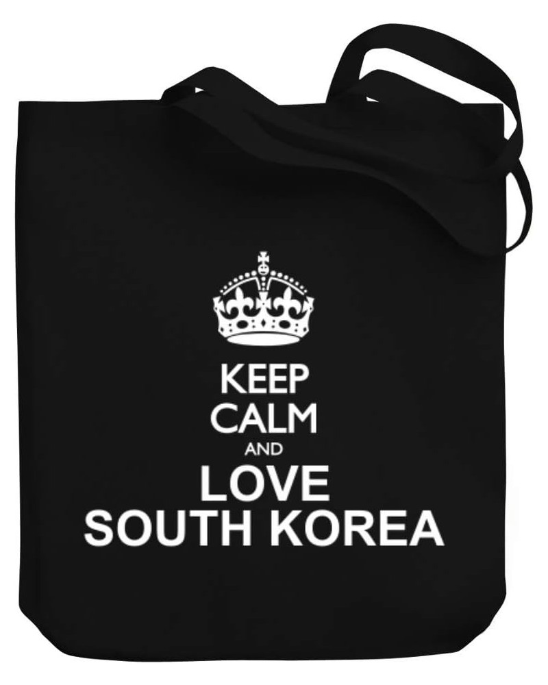 Keep calm and love South Korea Canvas Tote Bag 10.5" x 16" x 4 $18.80 Totes