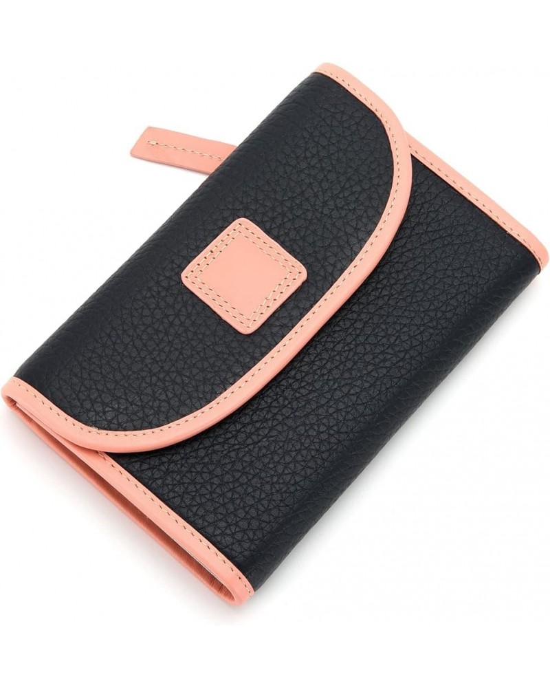 Genuine Leather Women Lady Trifold Fashion Card Case Wallet Zipper Coin Case Pocket Purse Large Capacity (Black) Blue $13.77 ...