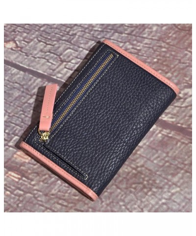 Genuine Leather Women Lady Trifold Fashion Card Case Wallet Zipper Coin Case Pocket Purse Large Capacity (Black) Blue $13.77 ...