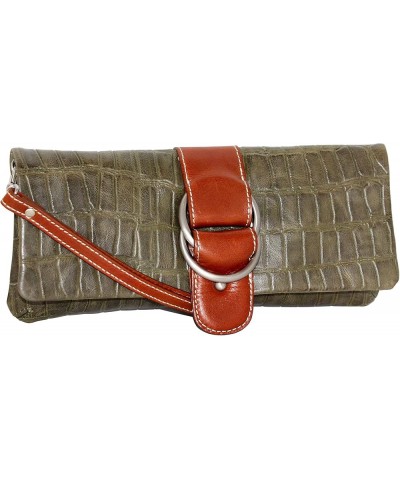 Nichole Leather Clutch Green $23.10 Clutches