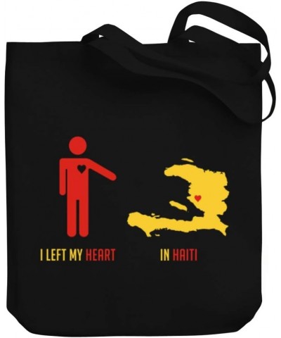 I LEFT MY HEART IN Haiti MAP Canvas Tote Bag 10.5" x 16" x 4 $21.99 Totes