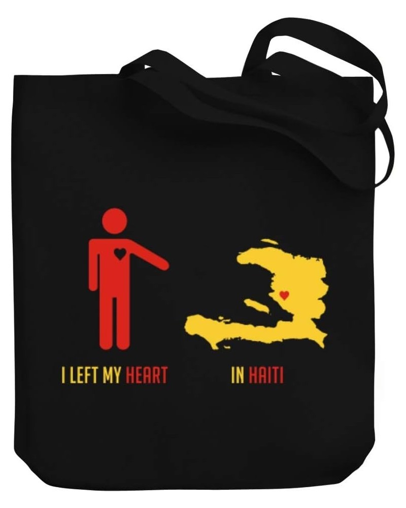 I LEFT MY HEART IN Haiti MAP Canvas Tote Bag 10.5" x 16" x 4 $21.99 Totes