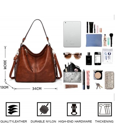 Women Handbag Large Tote Bag PU Leather Shoulder Bag Cross-body Bags Black $21.54 Shoulder Bags