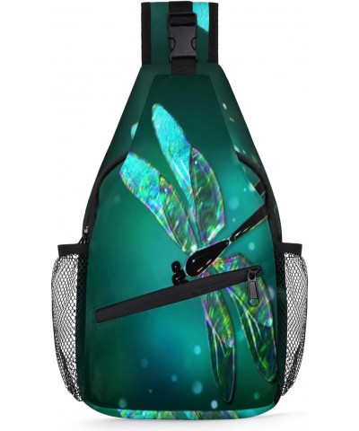 Glass Dragonfly Sling Bag for Women Crossbody Backpack Purse Shoulder Casual Daypack Cross Body Bags for Travel Cycling Hikin...