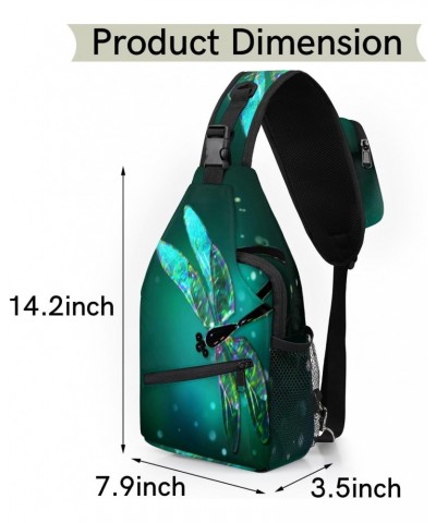 Glass Dragonfly Sling Bag for Women Crossbody Backpack Purse Shoulder Casual Daypack Cross Body Bags for Travel Cycling Hikin...