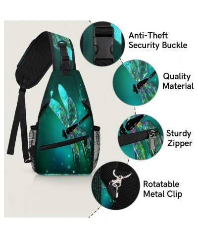 Glass Dragonfly Sling Bag for Women Crossbody Backpack Purse Shoulder Casual Daypack Cross Body Bags for Travel Cycling Hikin...