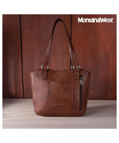 Women's Western Handbag Tooling Tote Bag Conceal Carry Purse with Detachable Holster X-brown $28.04 Hobo Bags