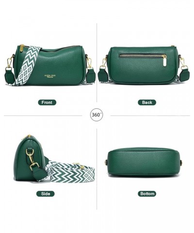 Small Crossbody Bag for Women Wide Strap Shoulder Bag Trendy Design Cluth Crossbody Purse and Handbag Top Zip 2-3-dark Green ...