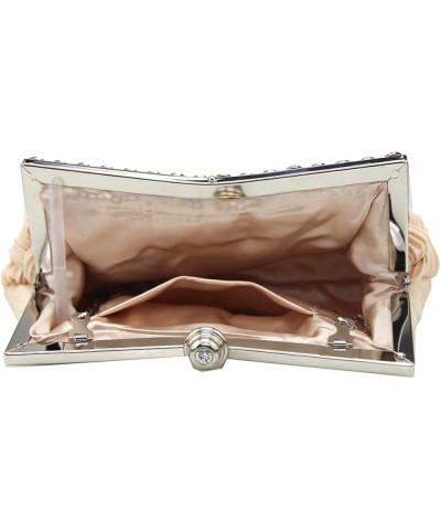 Beige Rhinestone Evening Clutch Purse Handbag Crystal Wedding Party Wallet Women's Beige $11.13 Evening Bags