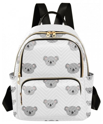 Women Backpack Grey Cute Fun Koala Anti-Theft Travel Backpack with Luggage Belt Lightweight Handbag Lady Purse Roomy Double Z...