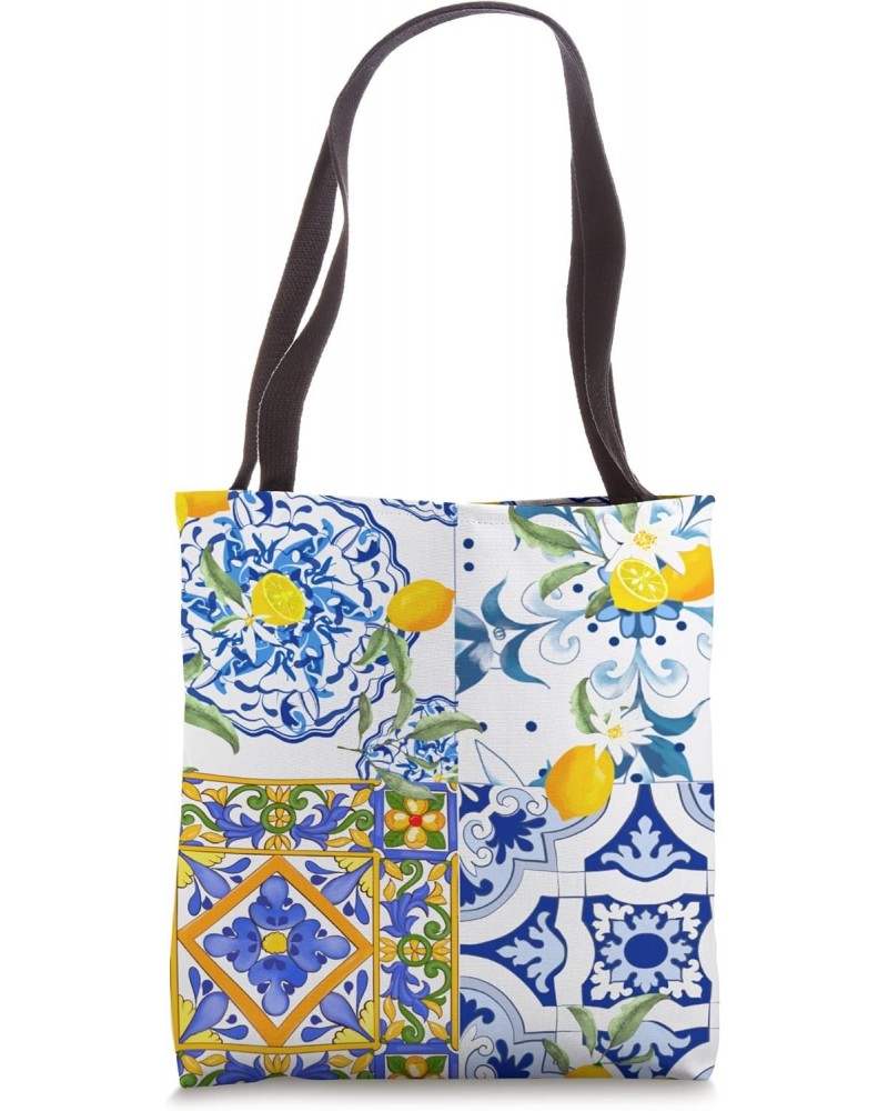 majolica,lemons,summer Tote Bag $12.88 Totes