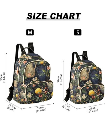 Wild Flowers and Mushrooms Small Fashion Backpack for Women, Fashionable Backpack, Summer Backpack, S Lemons and Flower for T...