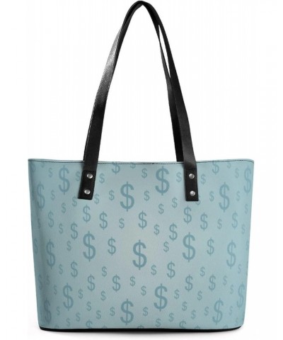 Womens Handbag Dollar Pattern Leather Tote Bag Top Handle Satchel Bags For Lady $17.15 Totes