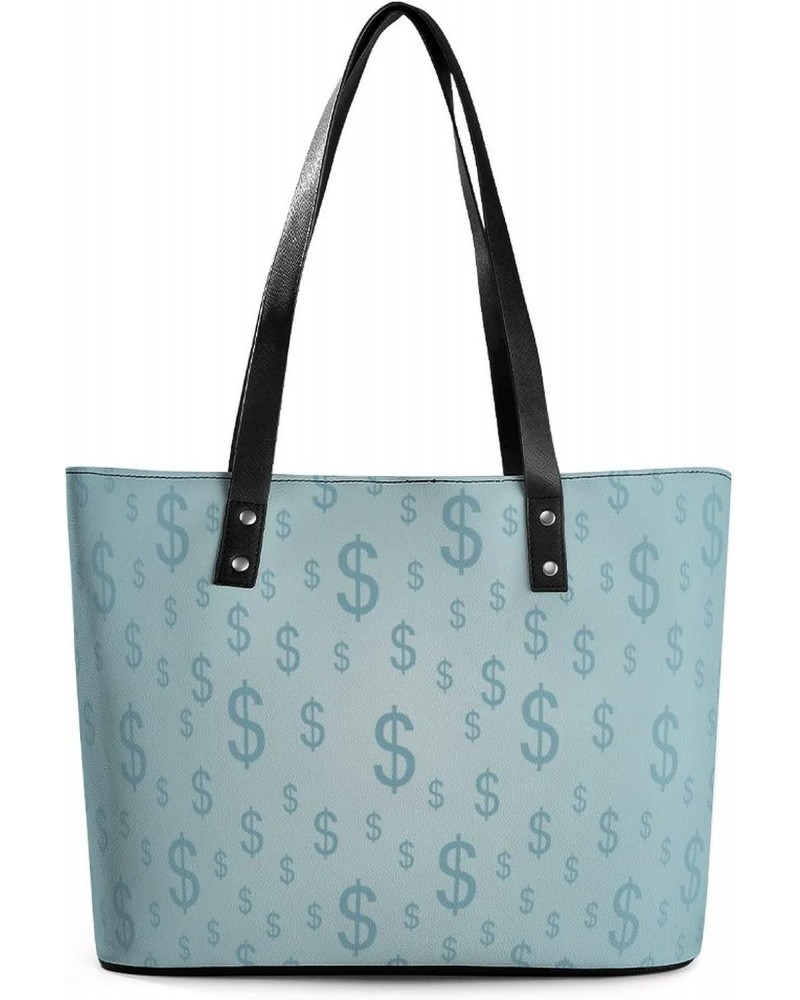 Womens Handbag Dollar Pattern Leather Tote Bag Top Handle Satchel Bags For Lady $17.15 Totes