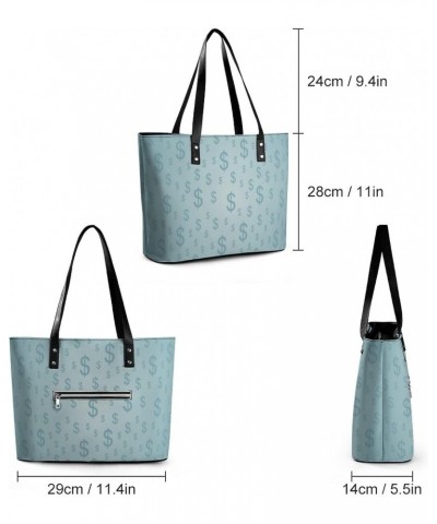 Womens Handbag Dollar Pattern Leather Tote Bag Top Handle Satchel Bags For Lady $17.15 Totes