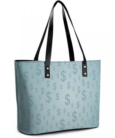 Womens Handbag Dollar Pattern Leather Tote Bag Top Handle Satchel Bags For Lady $17.15 Totes