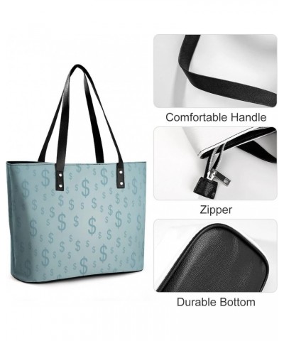 Womens Handbag Dollar Pattern Leather Tote Bag Top Handle Satchel Bags For Lady $17.15 Totes