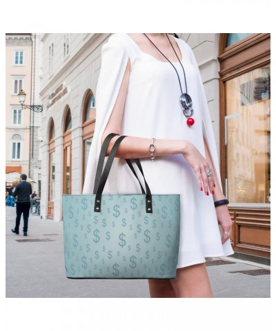 Womens Handbag Dollar Pattern Leather Tote Bag Top Handle Satchel Bags For Lady $17.15 Totes